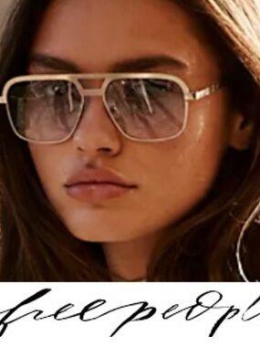 Free People Maverick Aviator Gold Tone Sunglasses ❤️ NWOT